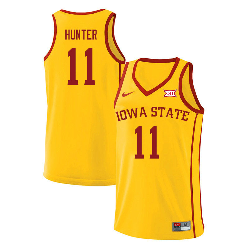 Men #11 Tyrese Hunter Iowa State Cyclones College Basketball Jerseys Sale-Yellow